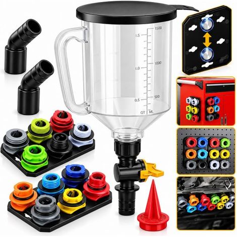 Kit Imbuto 18PZ per Auto Olio Motore Carburante Ricarica Antigelo Base Magnetica (1/5)