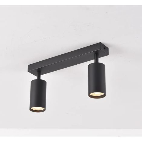 Plafonnier pivotant à 2 lumières LED TWIN noir (1/5)