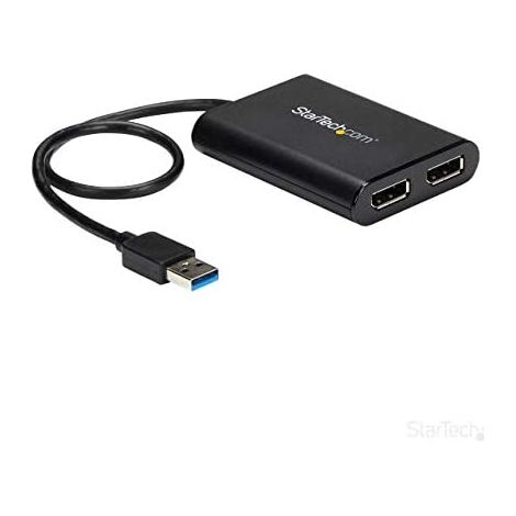 StarTech.com Adattatore USB 3.0 Nero Doppio DisplayPort 4K (1/5)