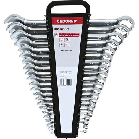 Gedore – Jeu de clés mixtes 3300991 – 21 pièces métriques 07-29 mm – Acier chrome-vanadium – Conforme norme DIN 3113 (1/5)
