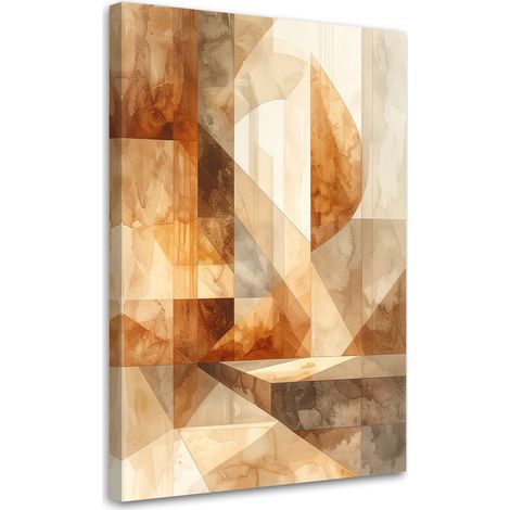 Tableau Moderne, Formes abstraites pastel dans les tons beige,20x30 (1/4)