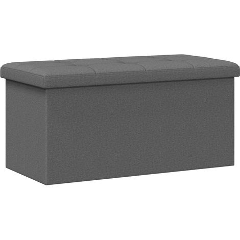 Banco de almacenamiento plegable Gris Claro Lino vidaXL (1/5)