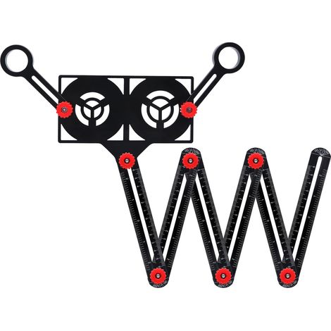 Règle de mesure multi-angles, outil de mesure d'angle en alliage d'aluminium à 6 ctés, localisateur de trous de précision réglable universel (1/5)