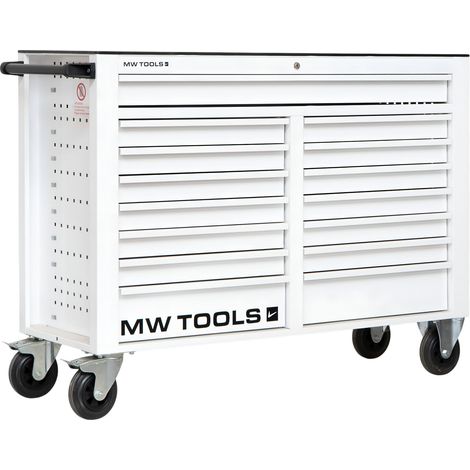 Mw Tools – Servante d'atelier roulante 15 tiroirs 1415 mm – Acier soudé – Serrure centralisée – Charge max 40 kg – Roues Ø 125 mm – GW115W (1/5)