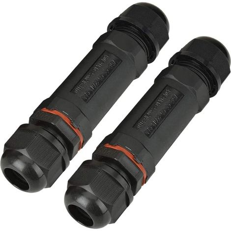 Connecteurs étanches IP68 pour boîtier de jonction – Lot de 2, diamètre câble 1 à 13 mm, noir, avec joint torique (1/5)