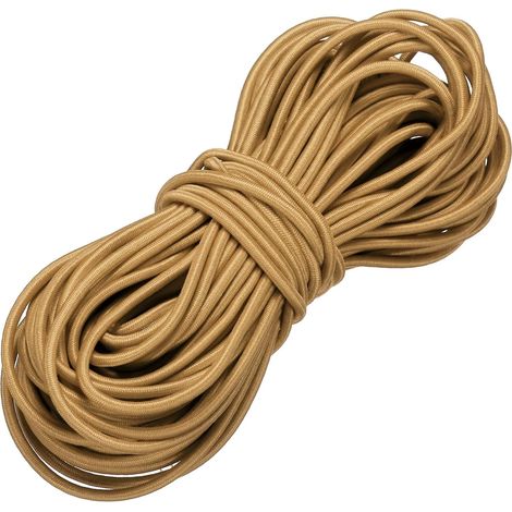 Corde élastique de 0,3 cm x 124,7 m en polyester très résistant pour kayak, bâche, bateau, tente, camping, loisirs créatifs, jaune foncé (1/5)