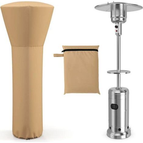 Outdoor Patio Heater Cover with Zipper and Storage Bag-Beige (1/5)