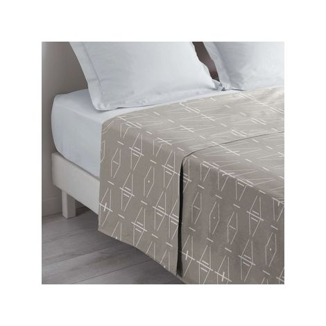 Drap plat en coton "Aristide" - Beige - 240 x 300 cm - Livraison gratuite (1/3)