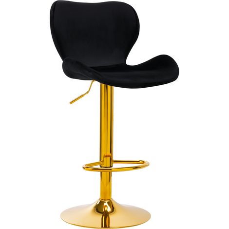 Tabouret de bar 4Rico QS-B15 en velours noir (1/5)