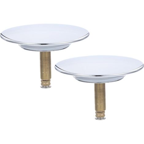 2 bouchons de baignoire cuivre rotatif pour bain et évacuation (1/5)