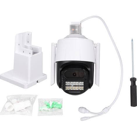 Caméra de surveillance extérieure dôme WiFi IP, moniteur AI, alarme, interphone bidirectionnel, vision nocturne infrarouge pour maison, blanc (1/5)