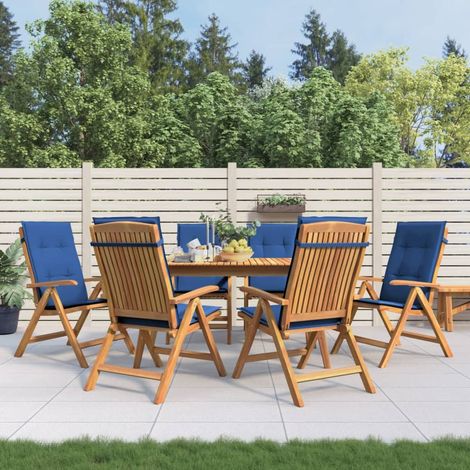Gartenstühle mit Kissen 6 Stk. Massivholz Teak (1/5)