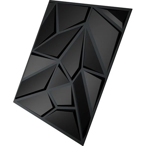 Panneau mural 3D en PVC - Pack de 3 m² - lot de 12 pièces - noir - ANGLIO (1/4)