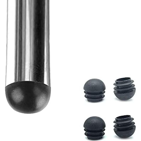 Noir Moitié Sphérique Nervurés Bouchon en Plastique Embout à lamelles pour tubes, Rond Capuchon pour Pied de Chaisse/Meuble/Trampoline/Armoire/étagère/Chaise etc-4 pièces42mm (1/5)