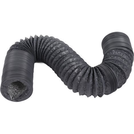 Flexibler Aluminium-Lüftungsschlauch, 1 m lang, inklusive Abluftrohranschluss, 4 Zoll (1/5)