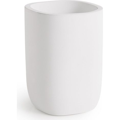 Portaspazzolini In Resina Bianco Opaco Da Appoggio  Yucca
