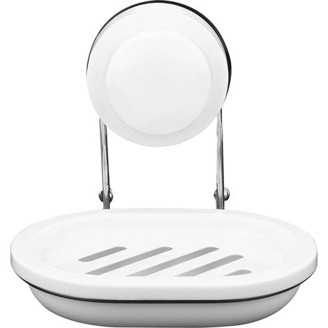Porte-Savon Mural Double Couche Avec Ventouse - Organisateur Salle De Bain Drainant Réutilisable - Accessoire Douche Pratique - Lot De 1 (1/5)