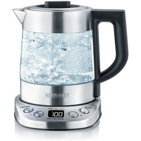 Severin WK 3473 Deluxe Mini hervidor inalámbrico de acero inoxidable y vidrio (1/5)