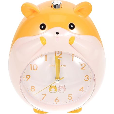 Réveil Silencieux Garçon Fille Cartoon Abs avec Veilleuse Beige (1/5)
