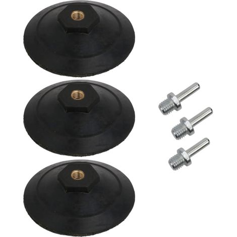3x Trade-Shop Klett Haftteller / Schleifteller / Aufnahmeteller 100mm Durchmesser für Schleifscheiben, Schleifpads, Polierscheiben / inkl. M14 Adapter (1/2)