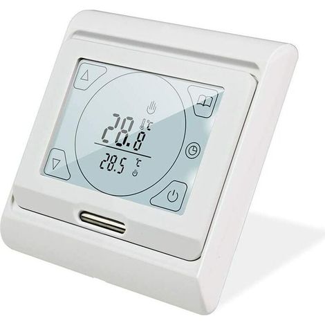 Thermostat de sol électrique programmable 16A avec sonde, régulateur numérique mural, écran tactile LCD, contrôleur de température ambiante pour chauffage au sol, capteur intégré. (1/4)
