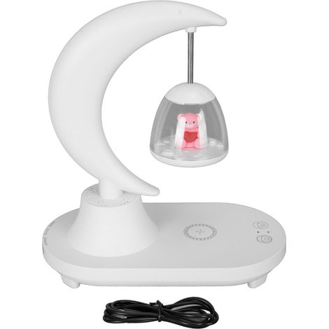 Lampe de chevet Bluetooth LED tactile avec chargeur sans fil, musique et lumière d'ambiance pour chambre et dortoir. (1/5)