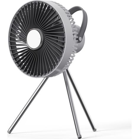 Ventilador de escritorio portátil, inalámbrico y multifuncional con luz nocturna, 4 velocidades y control remoto, ideal para el hogar, la oficina, acampadas y picnics. (1/5)