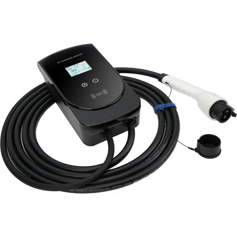 Borne de recharge VE 7,7kW 32A 240V avec écran LCD tactile 7cm, câble 5m Type 1, chargeur électrique pour voiture, station murale (1/5)