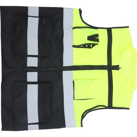 Gilet de Sécurité Réfléchissant en Tissu Jaune Gilet Haute Visibilité Respirant, Toutes Saisons, pour Trafic, Travailleurs et Bénévoles (1/5)