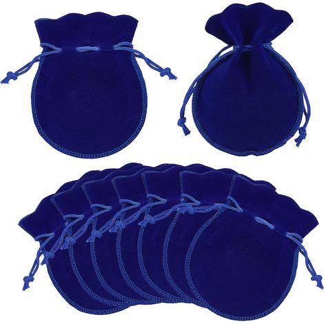 Pochettes en velours, petites pochettes à bijoux, pochettes en velours à cordon, sacs cadeaux, pour bijoux, bonbons, mariage, fête, bricolage, 9 x 7 cm, 20 pièces (1/5)