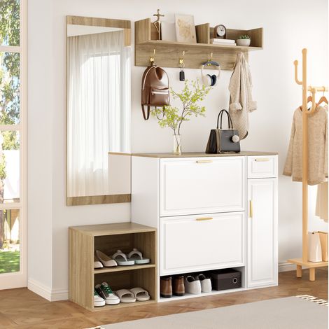 mobile contenitore 139x35 ingresso salvaspazio bianco OKMYHOME (1/5)