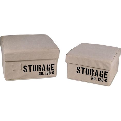 Stoffbox 1-2 creme faltbare quadratische Aufbewahrung cm36x36h20 (1/2)