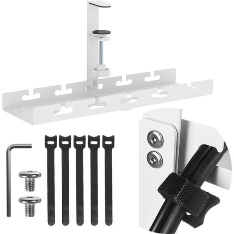 MACLEAN SUPPORT DE CÂBLE SOUS ÉVIER POUR MULTIPRISE  FIXATION DE SERRAGE SANS OUTIL  40 CM ORGANISATEUR POUR BUREAU, BUREAU À