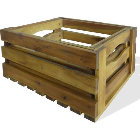 Caisse à pommes 2 pcs Bois d'acacia massif CFW285747 (1/5)