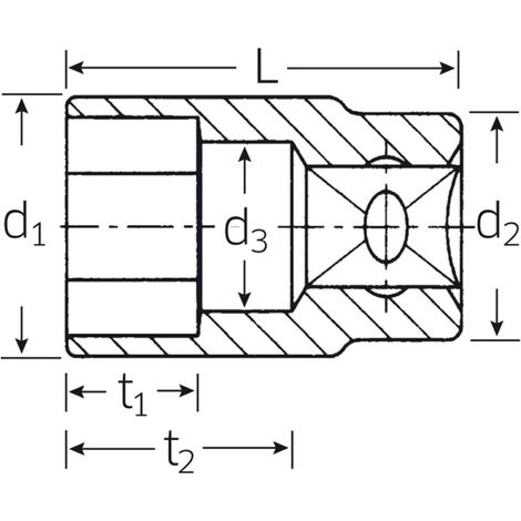 Insert clé à douille 456 15 3/8 pouces 6 pans SW 15mm L.31mm STAHLWILLE (Par 10) (1/2)