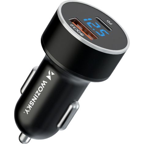 Kfz-Ladegerät für Zigarettenanzünder, USB-C/USB-A, 36 W, Schwarz (1/5)