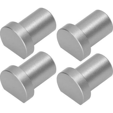 Lot de 4 butées de fin de course pour établi de menuiserie, multifonctionnelles, diamètre 20 mm, couleur argent. (1/5)