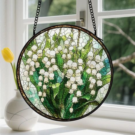 Capteur de Soleil en Vitrail Décoration Spirituelle pour Maison 15cm (1/4)