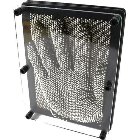 3D-Nagelskulpturen, Metall-Kiefernholz-Kunst, Kreativität, Entspannung, 13 x 18 cm, Nagelkunst, Handabdruck-Gesicht, Metallstab, Relief-Effekt, Wandskulptur-Rahmen, Schwarz (1/5)