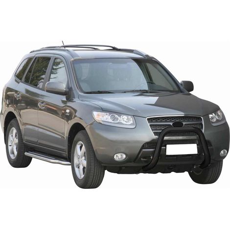 Pare-buffle Avant pour Hyundai Santa Fe 2006-2009 76 mm en Acier Noir (1/5)