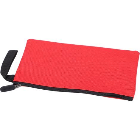Strapazierfähige, wasserdichte und tragbare Werkzeugtasche aus Segeltuch mit Reißverschluss, rot. (1/5)