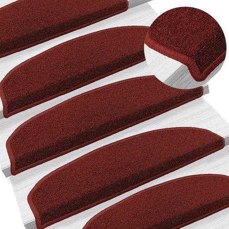 Maison Exclusive - Tappetini per scale autoadesivi 15 pcs Rosso Bordeaux