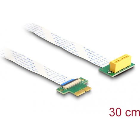 Delock Tarjeta elevadora PCI Express x1 macho a ranura x1 con Ã¡ngulo de 90Â° con cable FPC 30 cm
