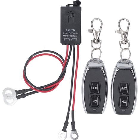 Relè di potenza con 2 controller, pulsante manuale, telecomando, interruttore wireless per veicoli industriali, elettronica, DC 5-48V. (1/5)