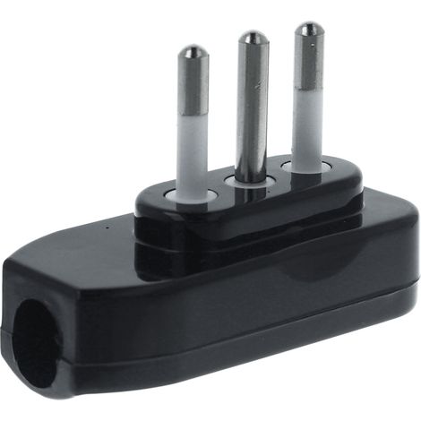 Spina Elettrica Piatta Salvaspazio Laterale 2P+T 10A 250V Nero XSL1028AN (1/3)