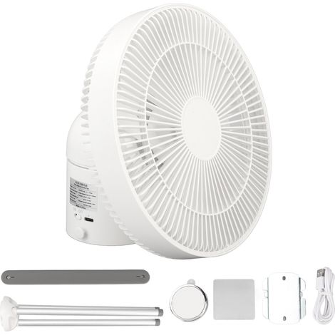 Ventilateur sur pied multifonction, ventilateur de table USB rechargeable, ventilateur de camping et de plafond, 3 vitesses réglables, trépied électrique (1/5)