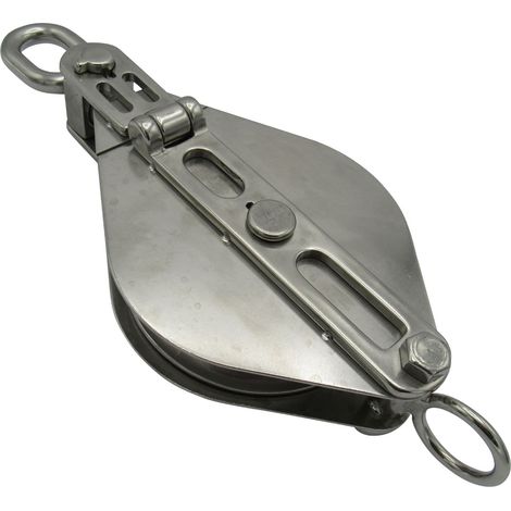 Stainless Steel Snatch Block with Swivel Eye 125MM (Pulley Bushed Sheave 3500KG Wire Rope) (1/5)