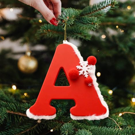 Ornement De Sapin De Noël - Lettres En Acrylique 26 Lettres A Z - Décoration Personnalisable Pour Arbre De Noël Bureau Maison École (1/4)