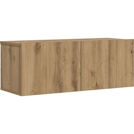 Meuble TV mural tendance pratique 80 x 30 x 30 cm en bois d'ingénierie chêne artisanal