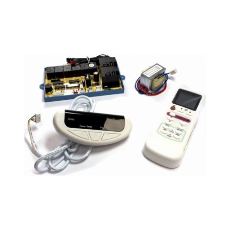 Kit Placa Electrónica Universal Aire Acondicionado ON-OFF  Con Mando, Display y Transformador  Recambio Universal 220V
